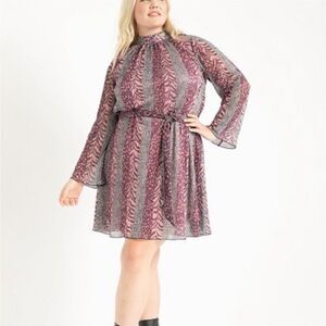 Eloquii Women Dress Mixed Print Mini Dress Size 22/24